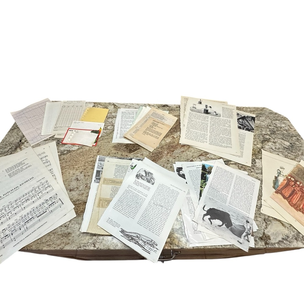 Authentic Vintage Junk Journal Book Page And Ephemera Bundle Pack